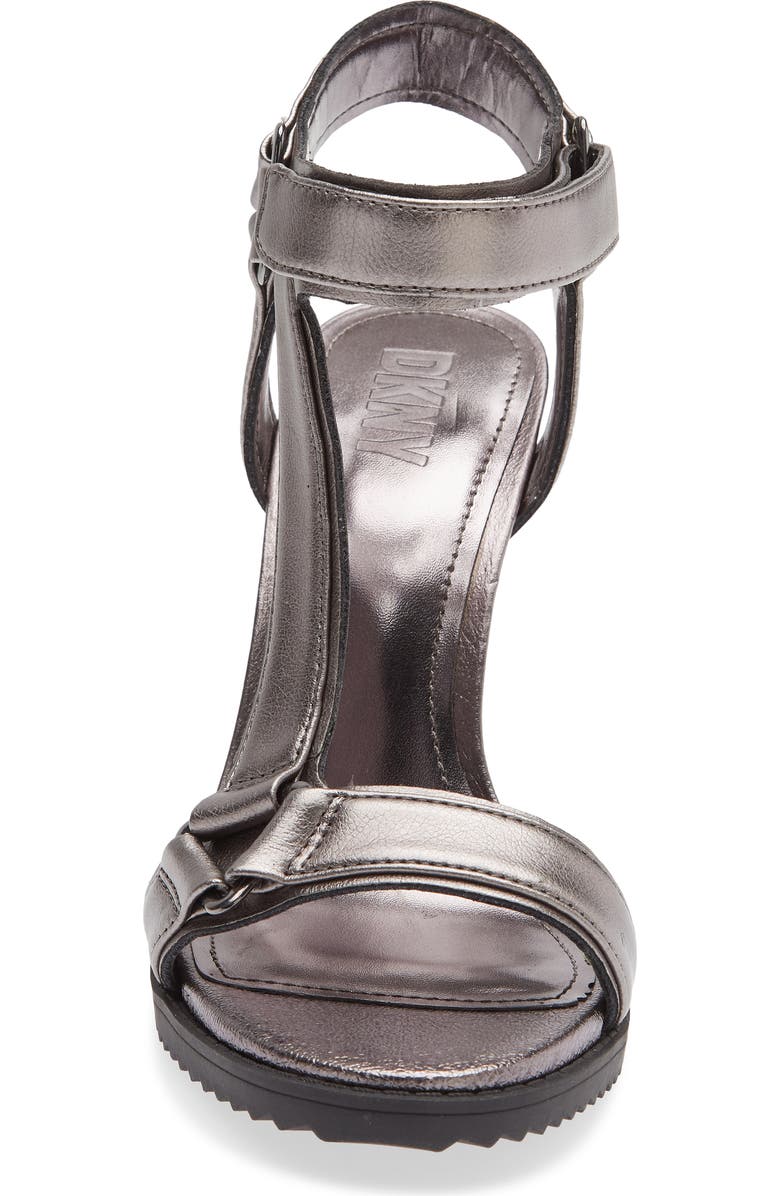 DKNY Bayli Ankle Strap Sandal, Alternate, color, Gunmetal