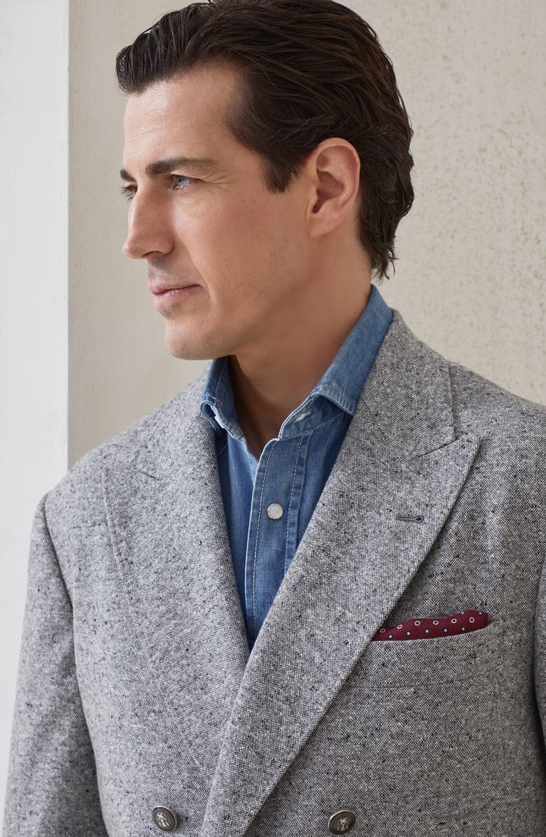 Brunello Cucinelli Sharkskin blazer, Alternate, color, Medium Grey