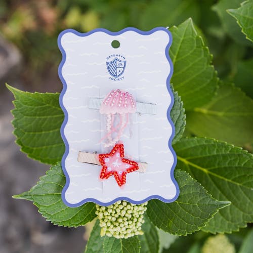 Daydream Society Seaside Jellyfish & Starfish Clip Set In Multi