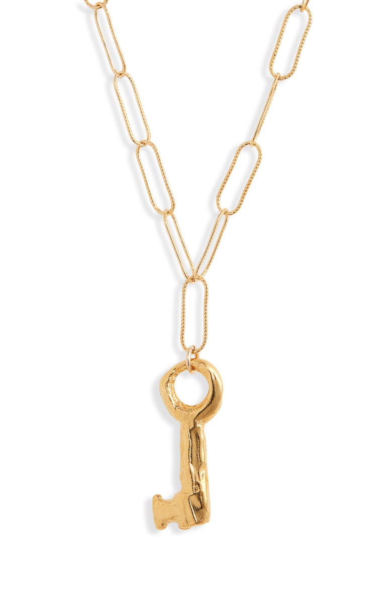 The Silent Answer Necklace, Main, color, GOLD