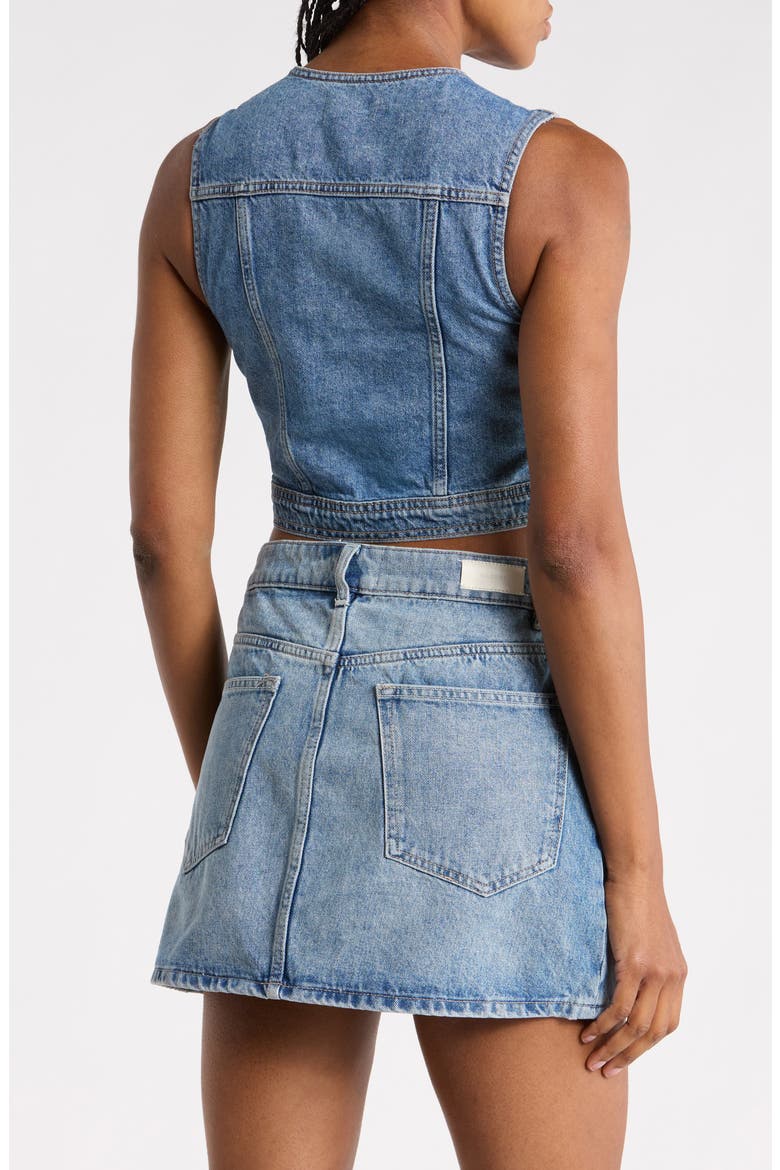 Crop Denim Vest, Alternate, color, ENDLESS SEA