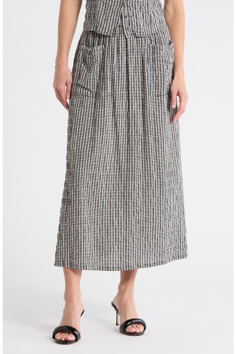 Gingham Maxi Skirt, Main, color, BLACK- IVORY MINI GINGHAM