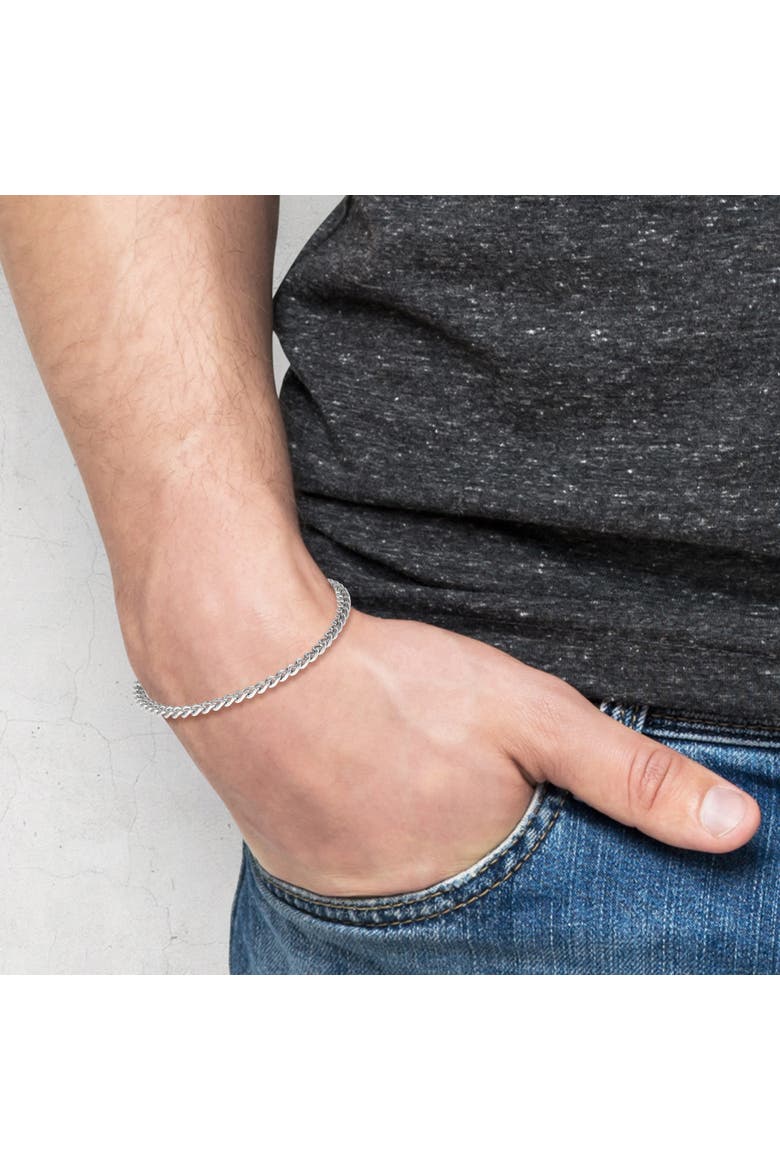 Men's Curb Chain Necklace & Bracelet Set, Silver-Tone, Alternate, color, Metallic Silver