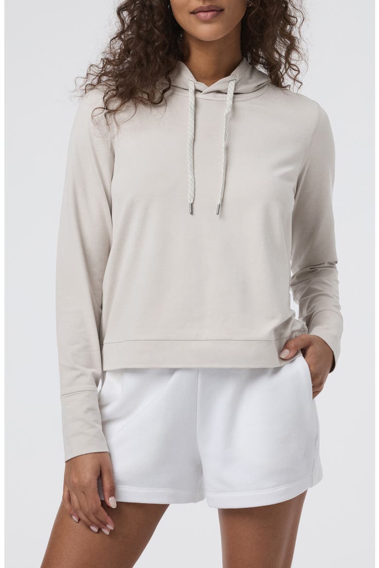 Halo Essential Hoodie, Alternate, color, ECRU HEATHER