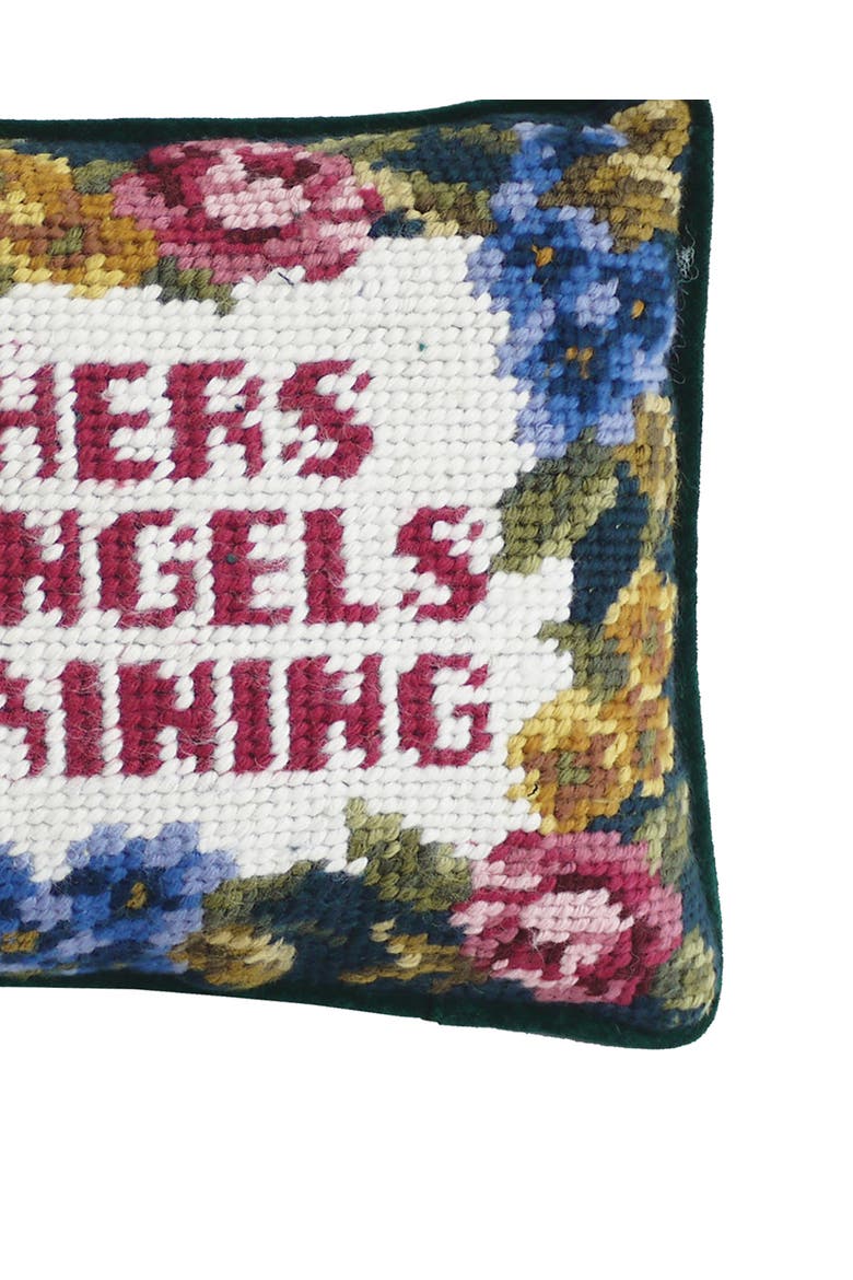 Mothers And Angels In Training Needlepoint Mini Accent Pillow, Alternate, color, Red