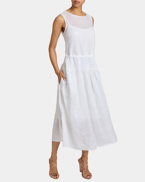 Santorelli Misty Sleeveless Drop-waist Midi Dress