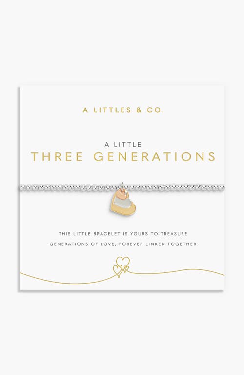 A Littles & Co. A Littles & Co A Little 'three Generations' Bracelet In Silver, Gold-tone, And Rose Gold-tone Platin In Silver