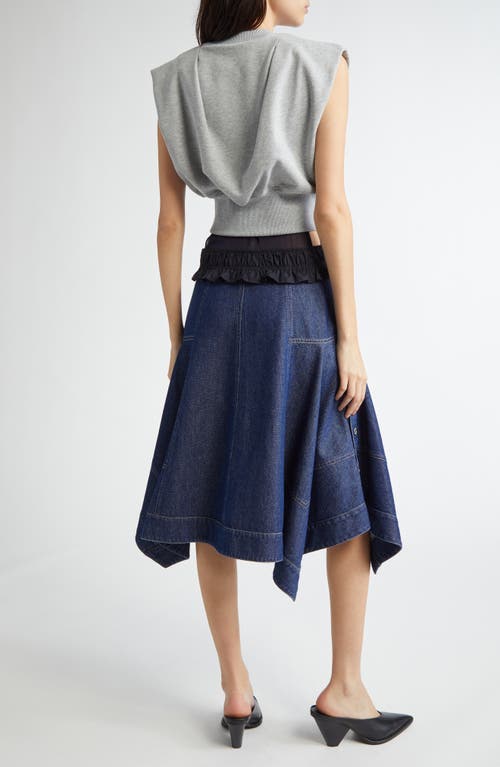 3.1 Phillip Lim Sleeveless Mixed Media Dress In Medium Heather Grey-indigo
