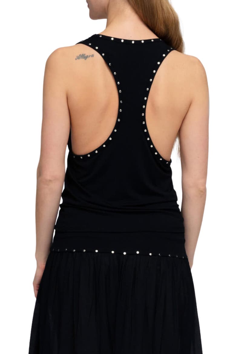 Yuna Studded Tank Top, Alternate, color, BLACK