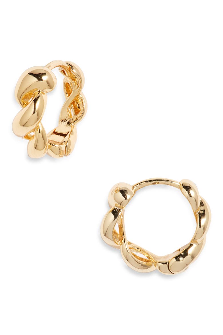 Tessa Twist Hoop Earrings, Main, color, GOLD