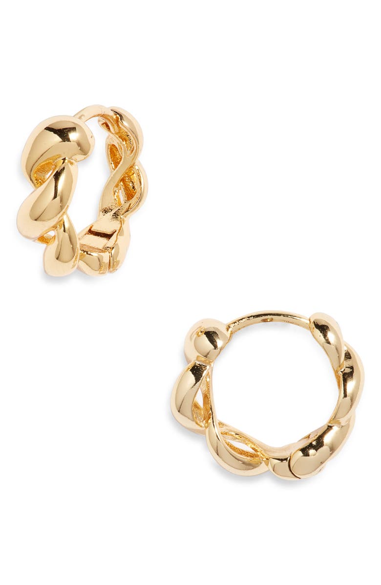 Set & Stones Tessa Twist Hoop Earrings, Main, color, Gold