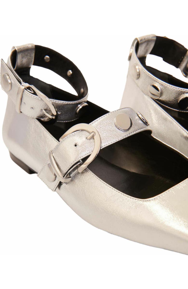 maje Metallic leather Mary Janes, Alternate, color,