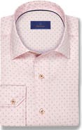 David Donahue Neat Print Cotton Button-Up Shirt