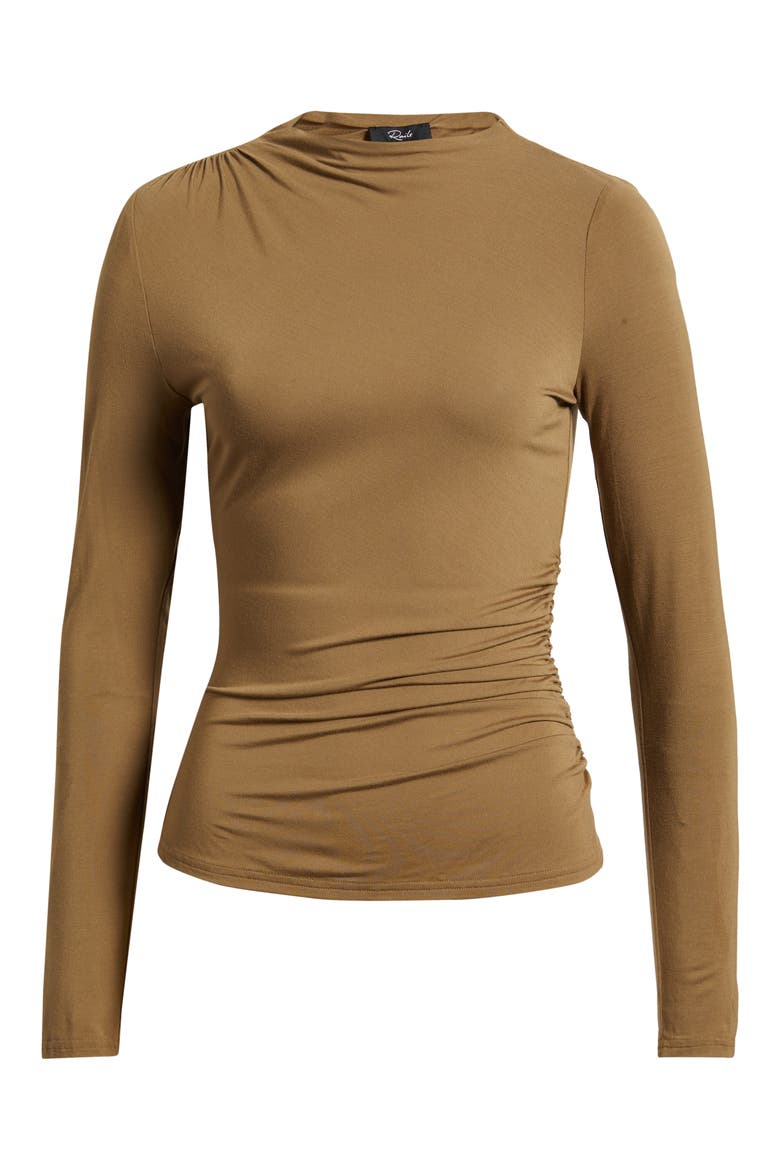 Joelle Ruched Funnel Neck Top, Alternate, color, GINGER