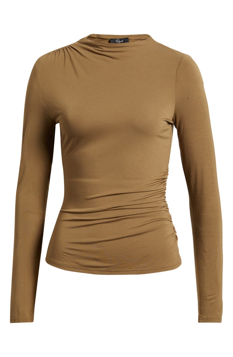 Rails Joelle Ruched Funnel Neck Top, Alternate, color, Ginger