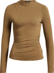 Rails Joelle Ruched Funnel Neck Top