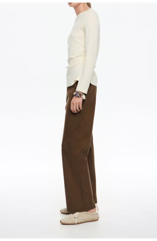 Bimba Y Lola Straight Leg Trousers, No Waistband In Green
