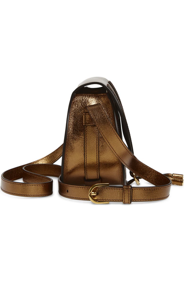 Chloé Small Marcie Metallic Leather Crossbody Bag, Alternate, color, Golden Brown