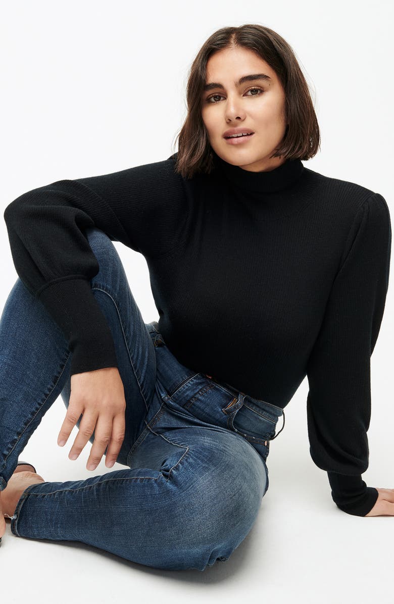 J.Crew Balloon Sleeve Turtleneck Sweater, Alternate, color, 