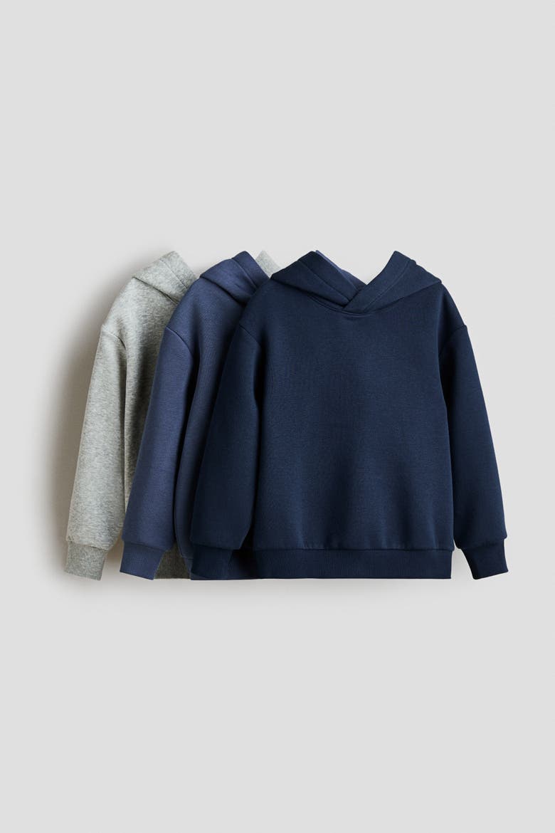 3-pack Hoodies, Main, color, Navy blue/blue
