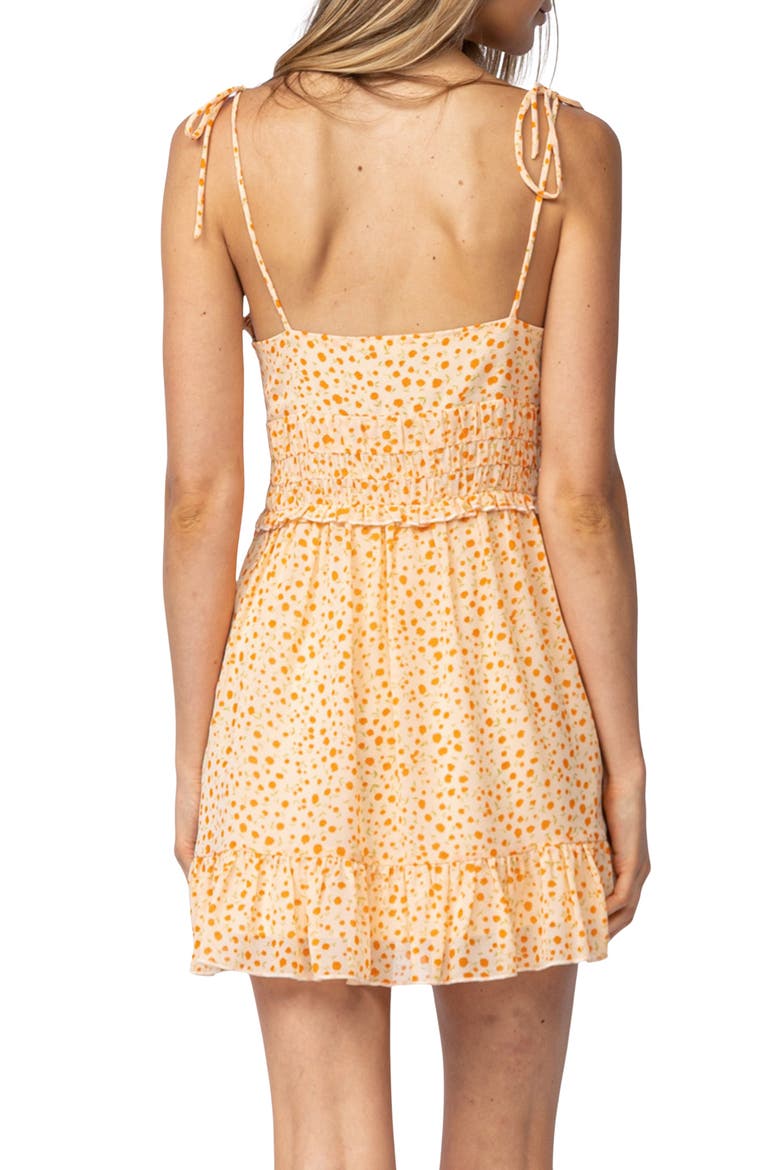 Ruffle Trim Shoulder Tie Minidress, Alternate, color, LIGHT ORANGE