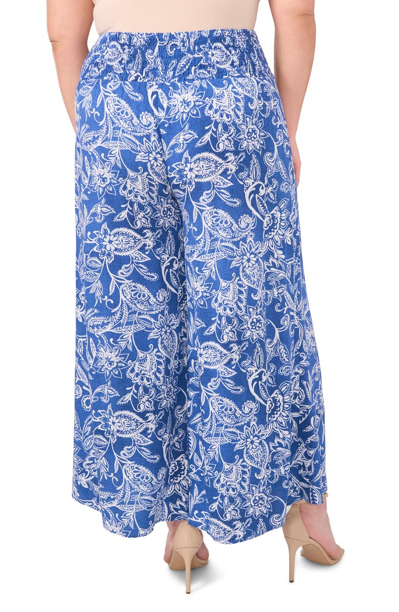 Vince Camuto Wide Leg Challis Pants, Alternate, color, Steel Blue Paisley