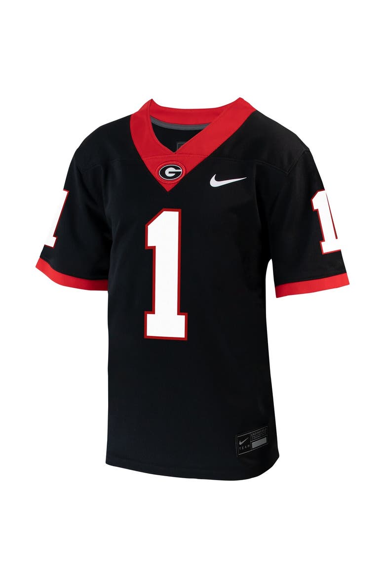 Youth Nike #1 Black Georgia Bulldogs Untouchable Football Jersey, Alternate, color, Black