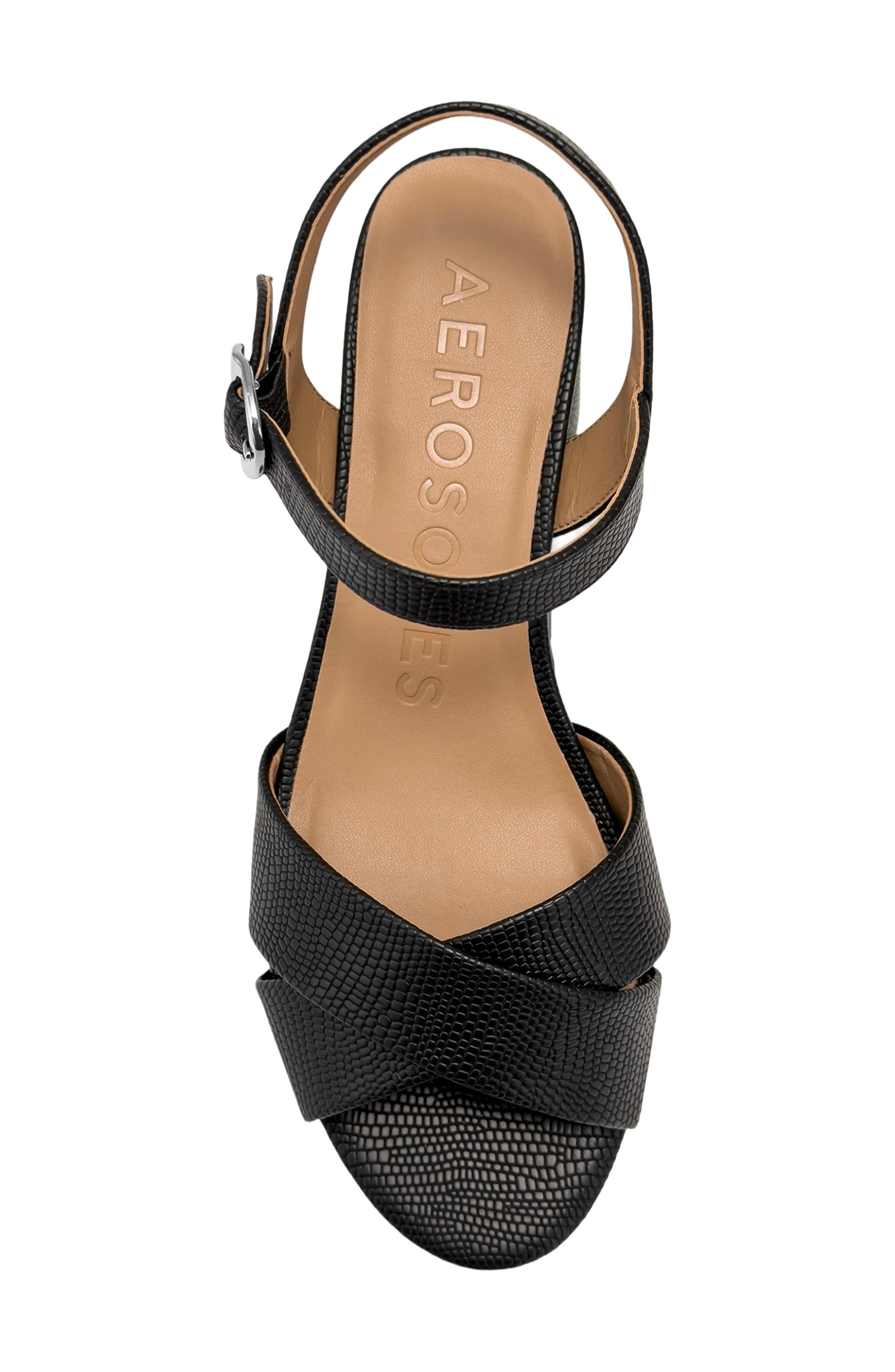 Aerosoles Charlye Ankle Strap Platform Sandal, Alternate, color, Black