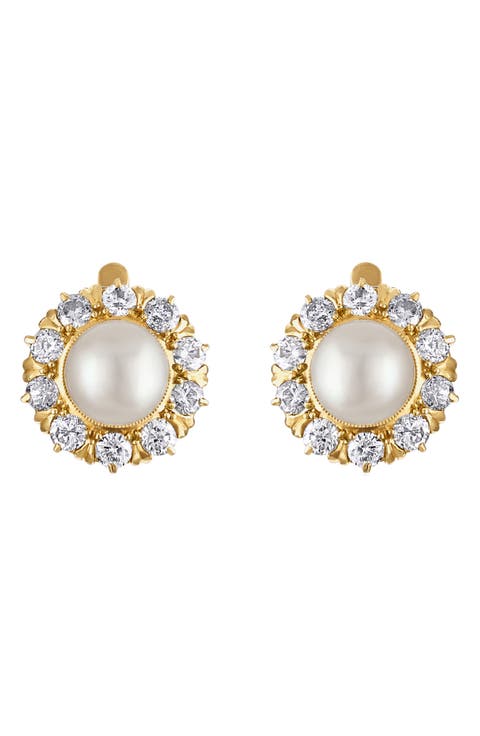 Reconceived Victorian Pearl & Diamond Stud Earrings