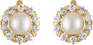 Mindi Mond Reconceived Victorian Pearl & Diamond Stud Earrings