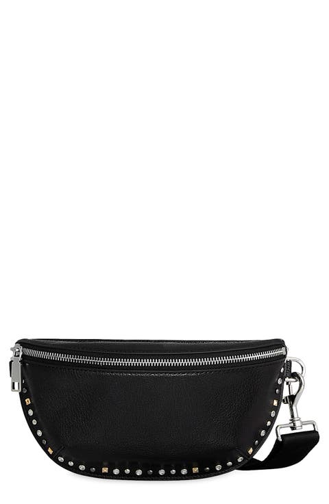 Studded Leather Sling Bag