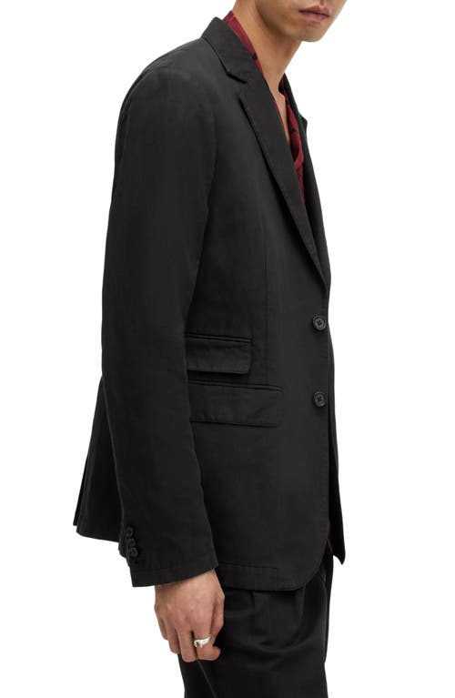 Allsaints Sainte Linen Blend Garment Washed Blazer In Licorice Black