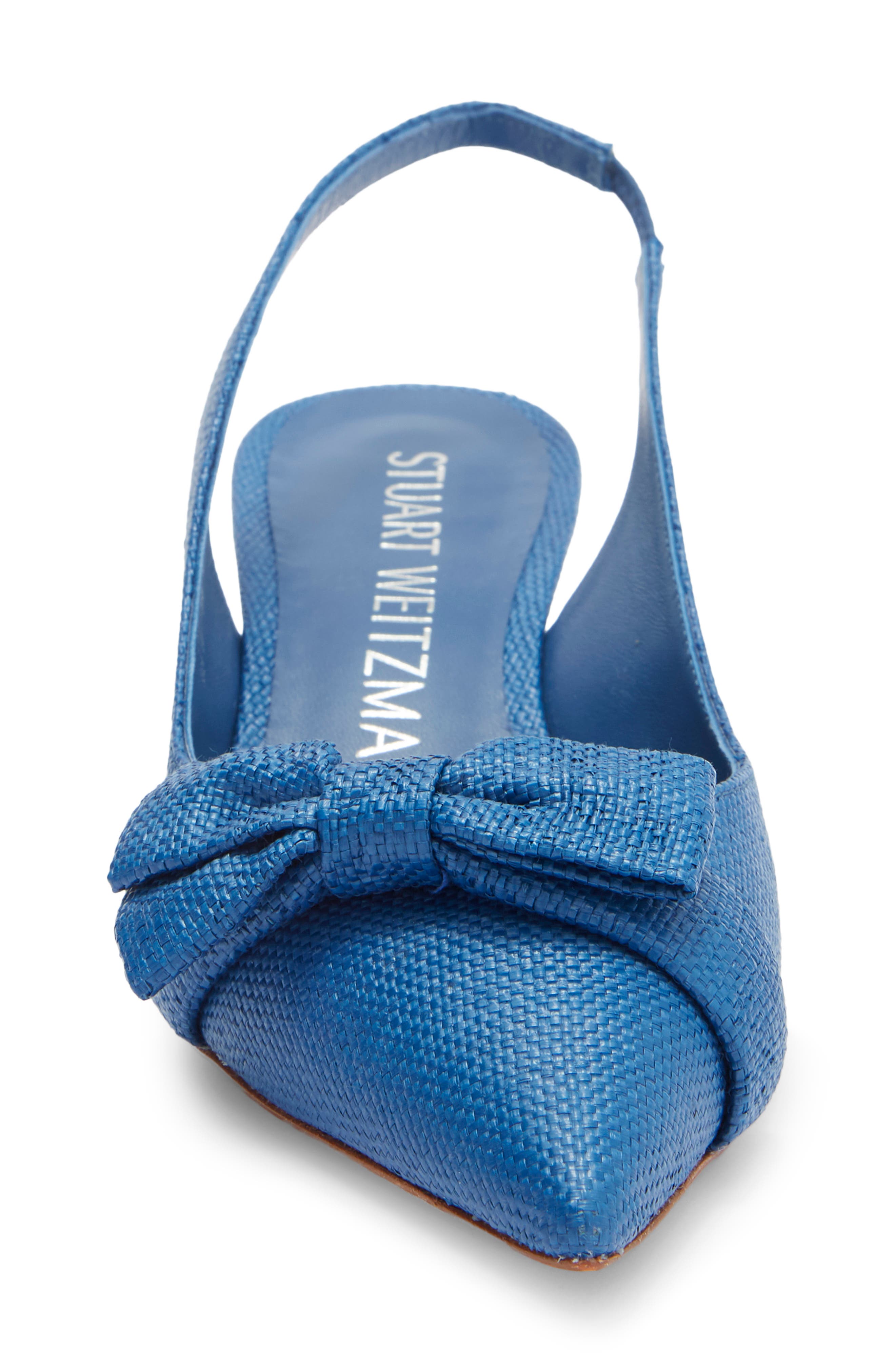 Stuart Weitzman Sofia Pointed Toe Slingback Pump, Alternate, color, Indigo
