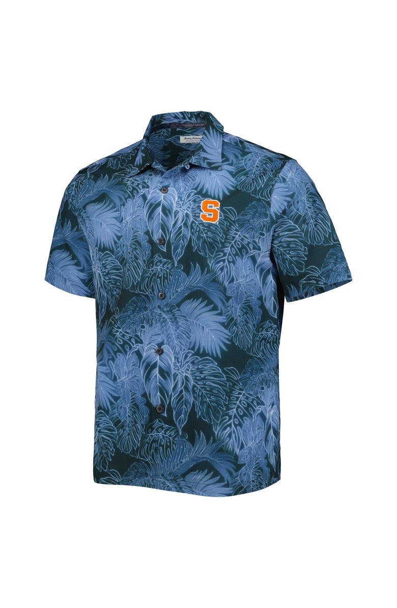 Tommy Bahama Men's Tommy Bahama Navy Syracuse Orange Coast Luminescent Fronds IslandZone Button-Up Camp Shirt, Alternate, color, Navy