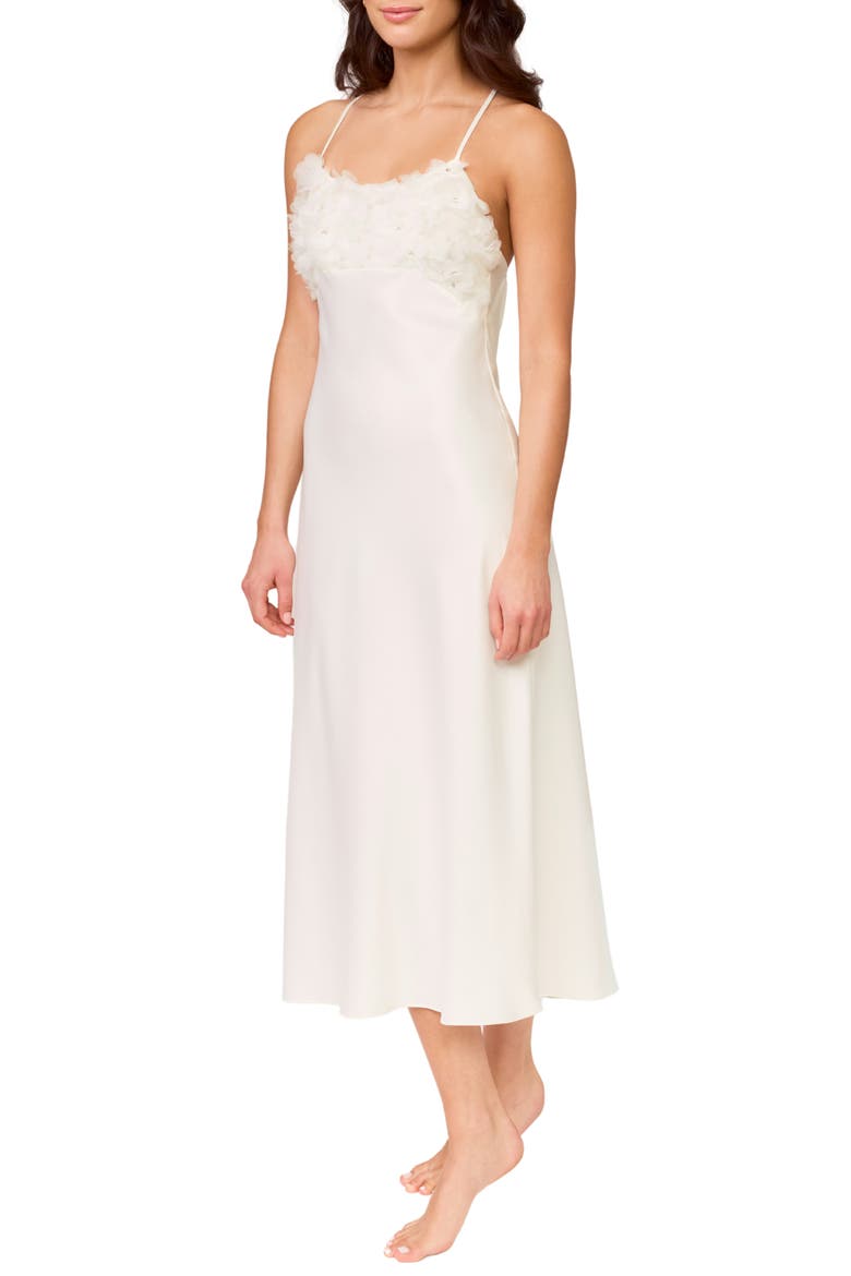 Haven 3D Organza Charmeuse Nightgown, Alternate, color, IVORY