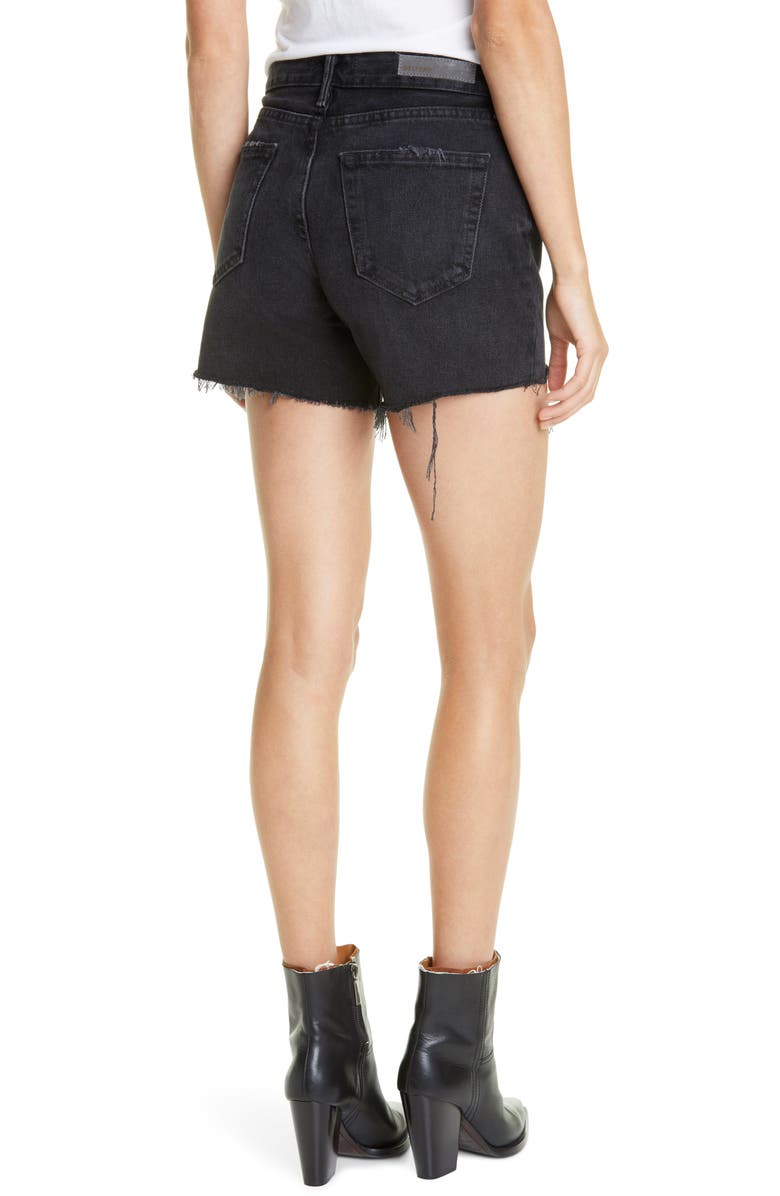 GRLFRND Jourdan Distressed High Waist Cutoff Denim Shorts, Alternate, color,