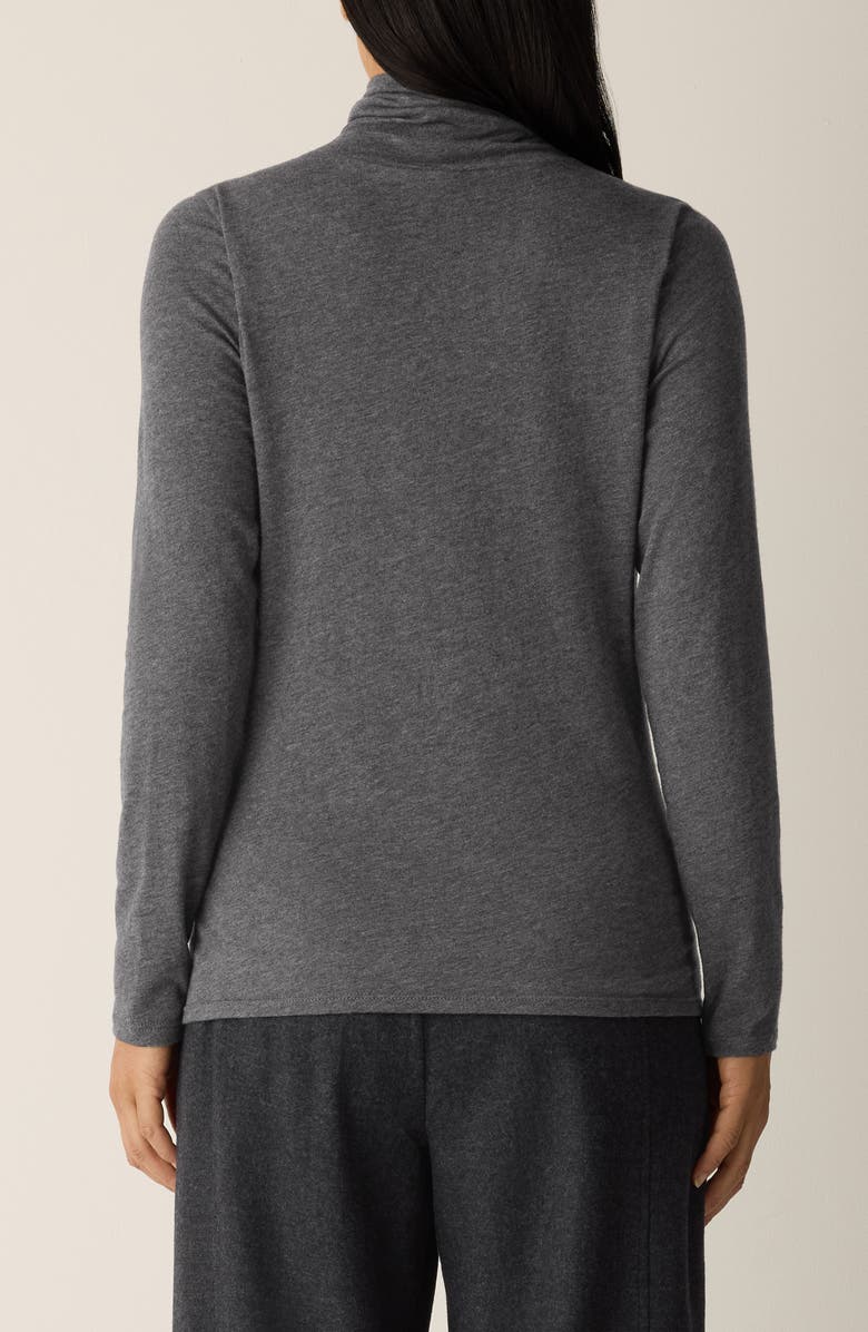 Eileen Fisher Long Sleeve Turtleneck Top, Alternate, color, Charcoal