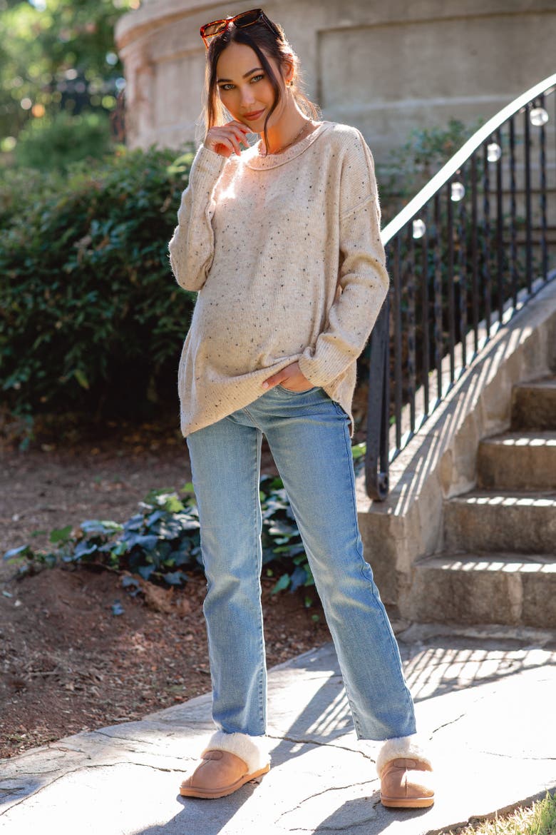 Raw Hem Straight Maternity Jeans, Alternate, color, Light Blue