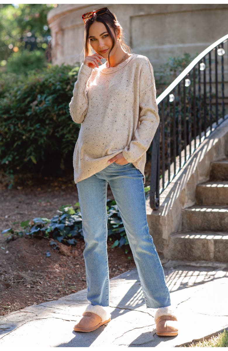 PinkBlush Raw Hem Straight Maternity Jeans, Alternate, color, Light Blue