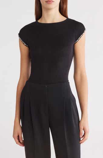 JASON WU Jewel Trim Crewneck Top
