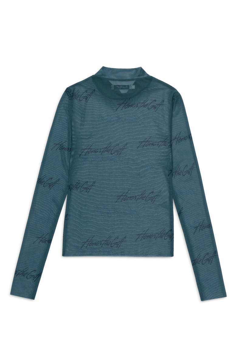 HONOR THE GIFT Burnout Graphic Mock Neck, Alternate, color, Green