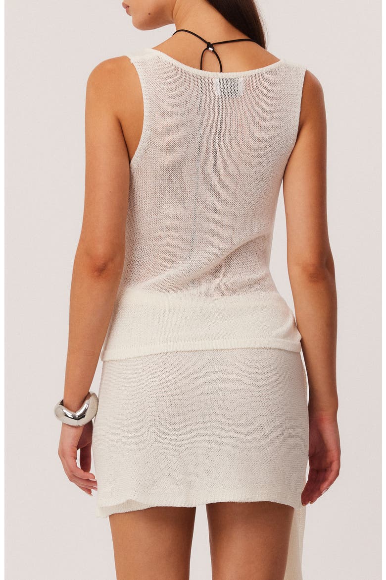 Mindy Semi Sheer Side Wrap Tank, Alternate, color, OFF WHITE