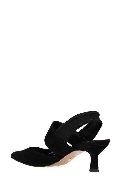 Pelle Moda Kiam Slingback Pointed Toe Kitten Heel Pump In Black