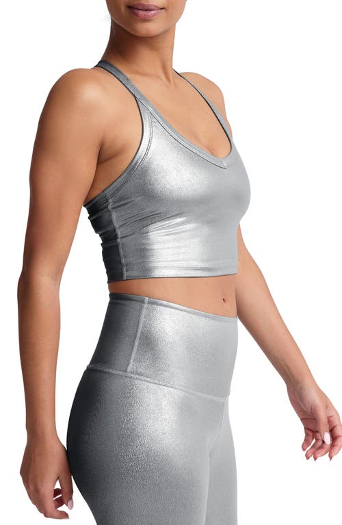 Beyond Yoga On The Up Crop Tank In Gray
