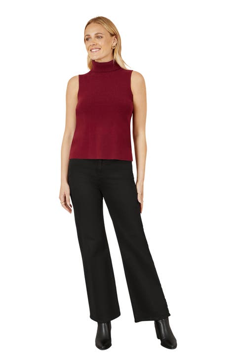 High Neck Knitted Sleeveless Sweater