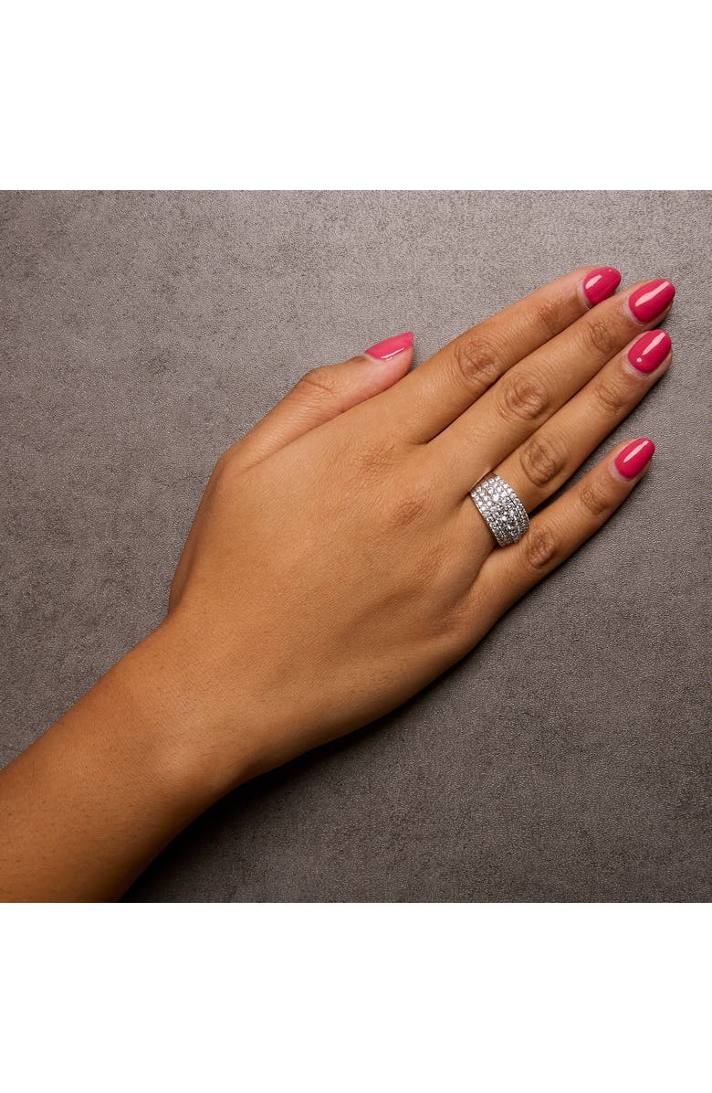 Haus of Brilliance Silver 2.00 Carat Lab Grown Diamond Multi Row Band Ring, Alternate, color, White