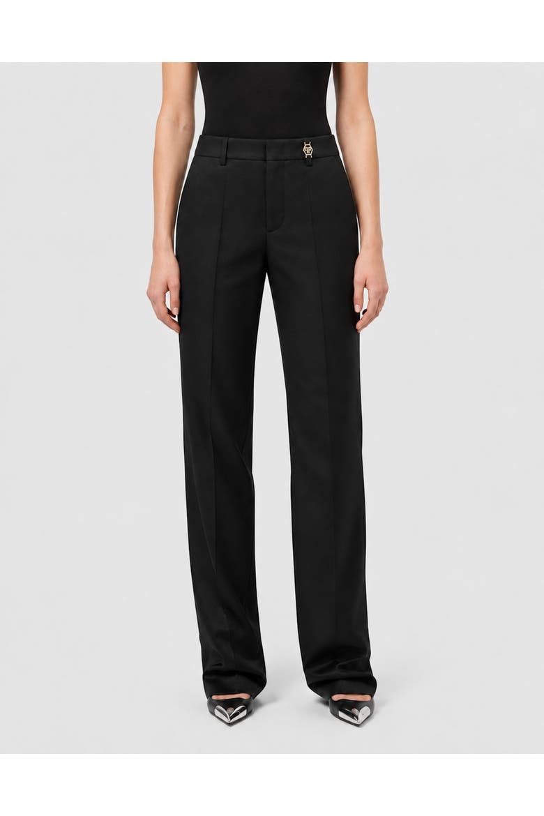 Flared Trousers Women, Main, color, black