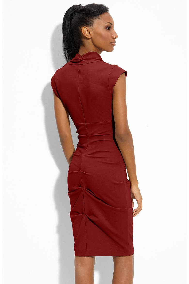 Pintuck Ponte Knit Sheath Dress, Alternate, color, BRICK
