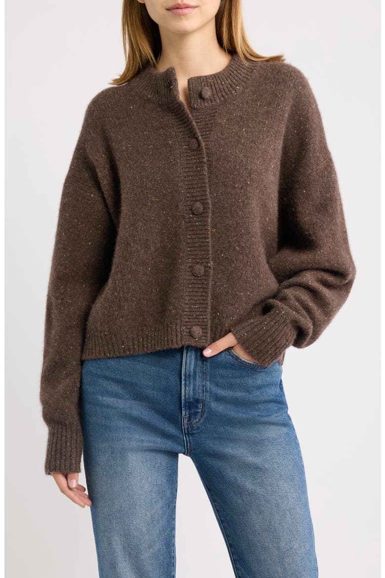 The Fleck Cardigan, Main, color, BROWN