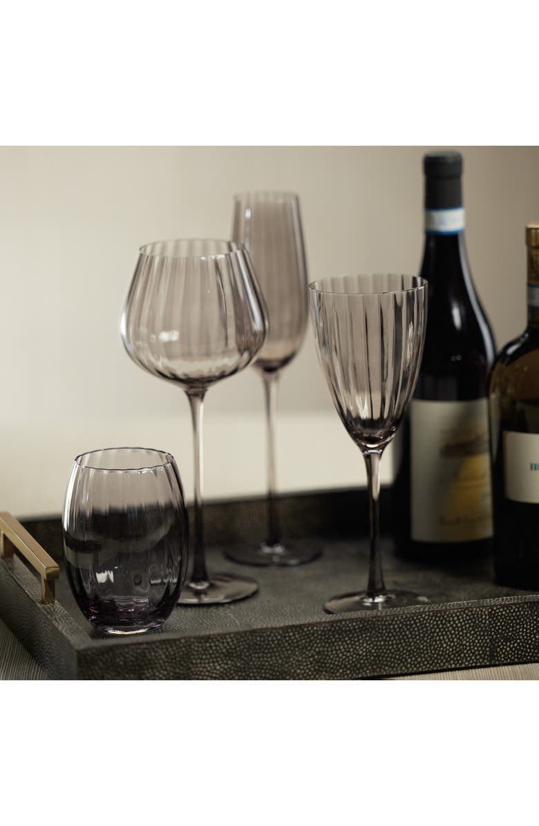 Zodax Malden Set of 4 White Wine Glasses, Alternate, color, Gray